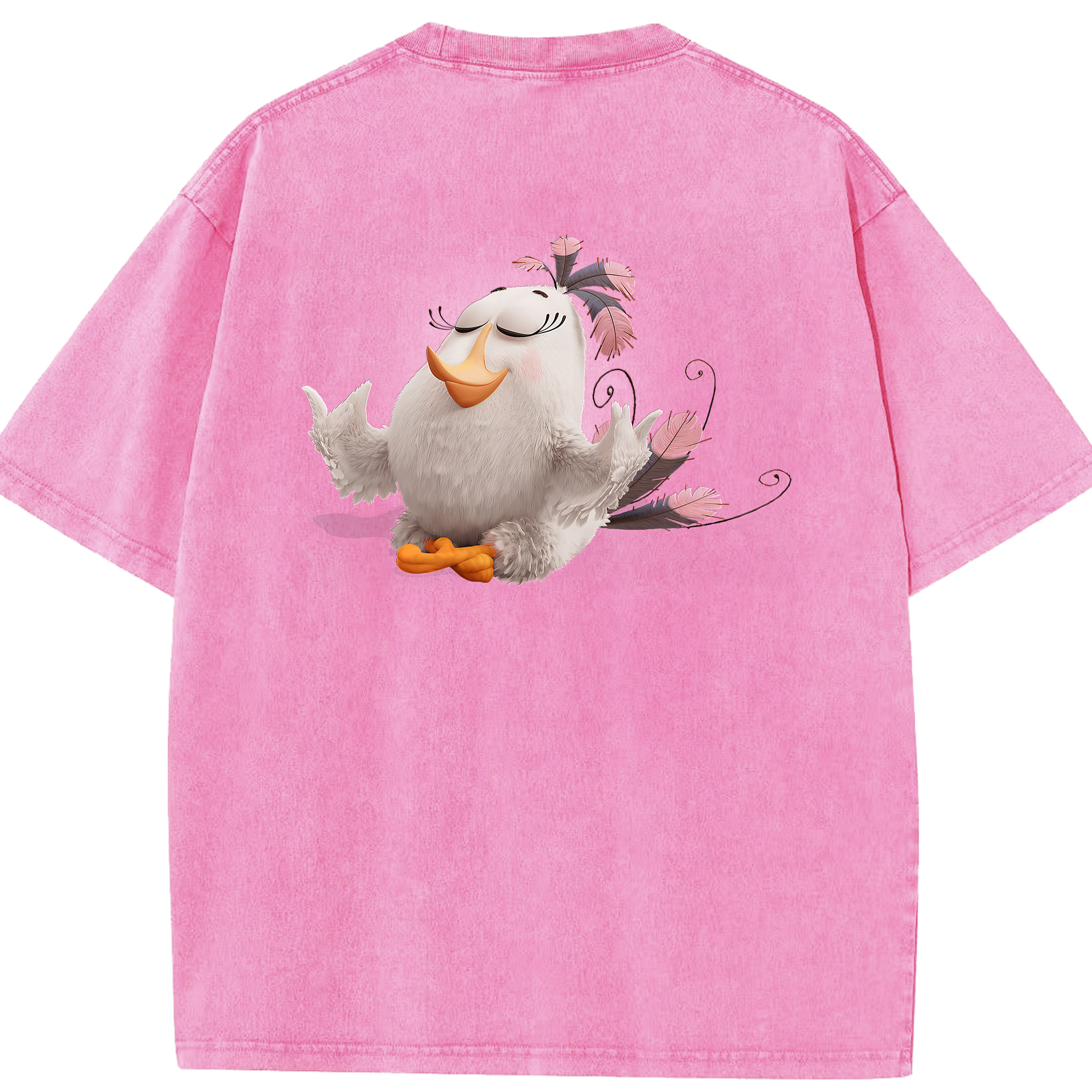 （画像用） Angry Birds アングリーバード 綿100% ヴィンテージ風 半袖Tシャツ（背面プリント）